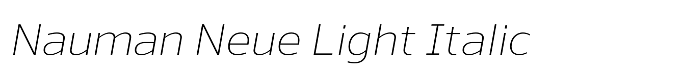 Nauman Neue Light Italic